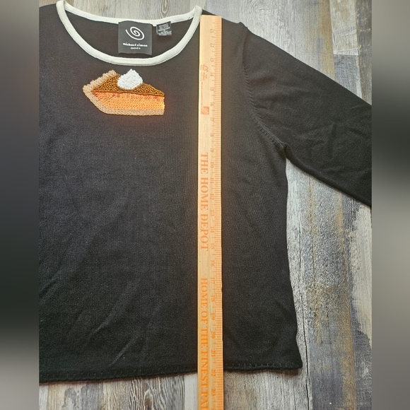 Michael Simon Event Women's Medium Pumpkin Pie Sweater Sequins Beads - Picture 9 of 14